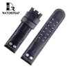 Replacement Hamilton Khaki Aviation watch band black leather strap