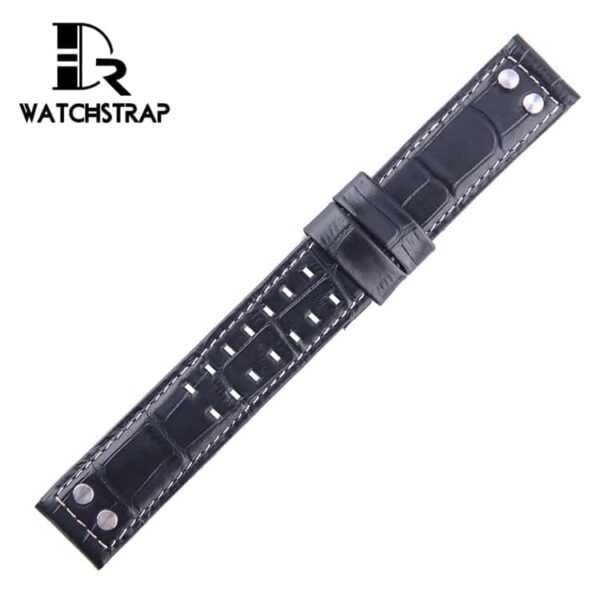 Buy 22mm Replacement Hamilton Khaki Aviation Black leather watch band strap