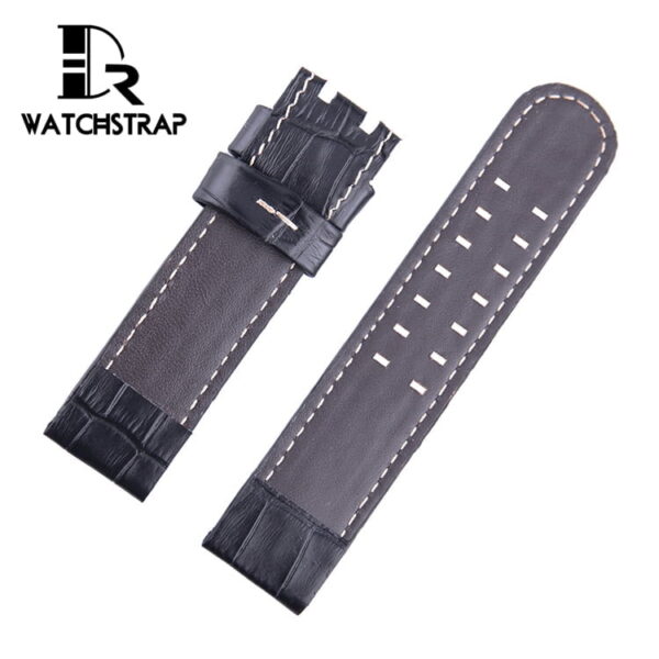 Replacement Hamilton Khaki Aviation watch band black leather strap