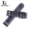 Replacement Hamilton Khaki Aviation watch band black leather strap
