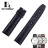 Best quality genuine black alligator replacement blue leather strap and watch band for IWC Portofino Portugieser Chronograph watches online for sale at a low price - Custom OEM watchbands