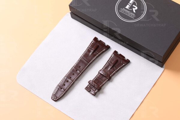 Handmade aftermarket leather straps Brown Alligator for AP Audemars Piguet Royal Oak watch bands