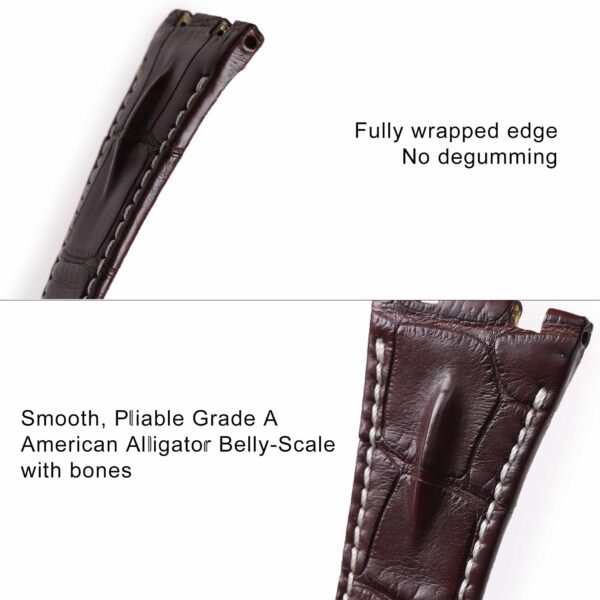 Custom best quality High-end replacement brown America Alligator Crocodile audemars piguet leather strap and watch band compitable for the Audemars Piguet Royal Oak Mens luxury watches 42mm watchband online for sale with multi colors and sizes at a low price