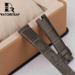 Custom Breguet Type XX 3810 black Alligator leather watch band strap cream stitching (2)