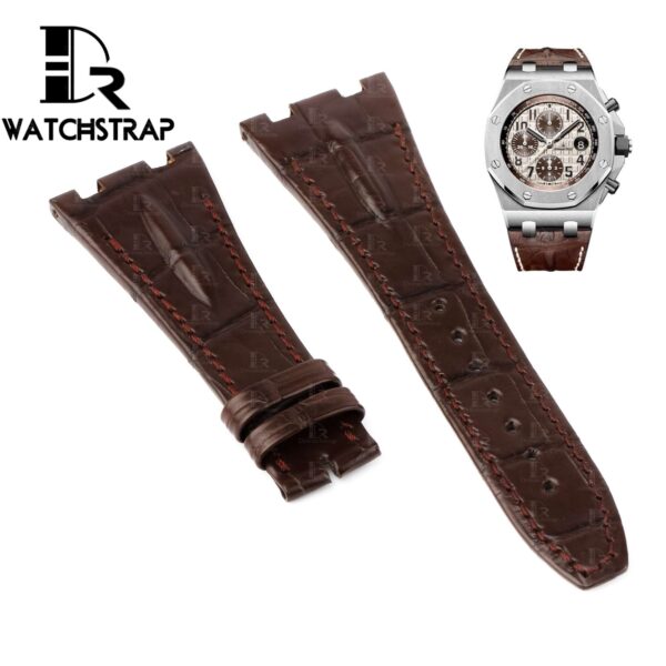 Replacement Brown Bone Leather Strap fit for Audemars Piguet Royal Oak