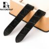 Custom handmade best quality replacement Black America Alligator Leather Cartier Santos 100 watch straps and watch bands Cartier Santos 100 Midsize Large Chronograph XL size watches - OEM aftermarket high-end leather watchbands online at a low price