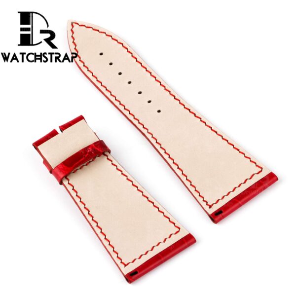 Replacement Red Leather Watch Band Strap Fit For Franck Muller Master Square 6000K ST DT - hand-made-stitch