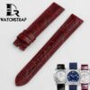 replacement dark red alligator leather strap band 18mm 15mm for Chopard watch happy sport diamond 30mm