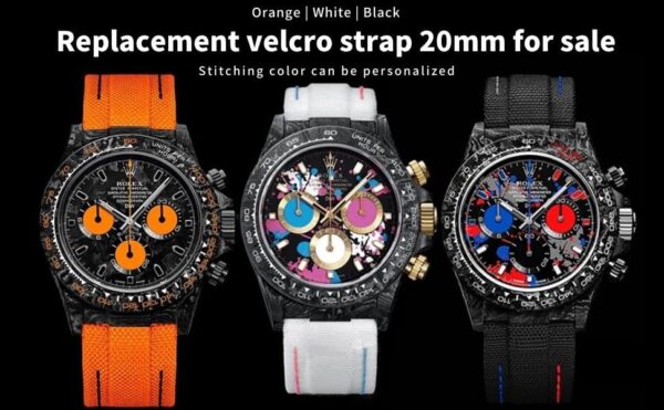 Rolex velcro strap 20mm with buckle replacement canvas watch band