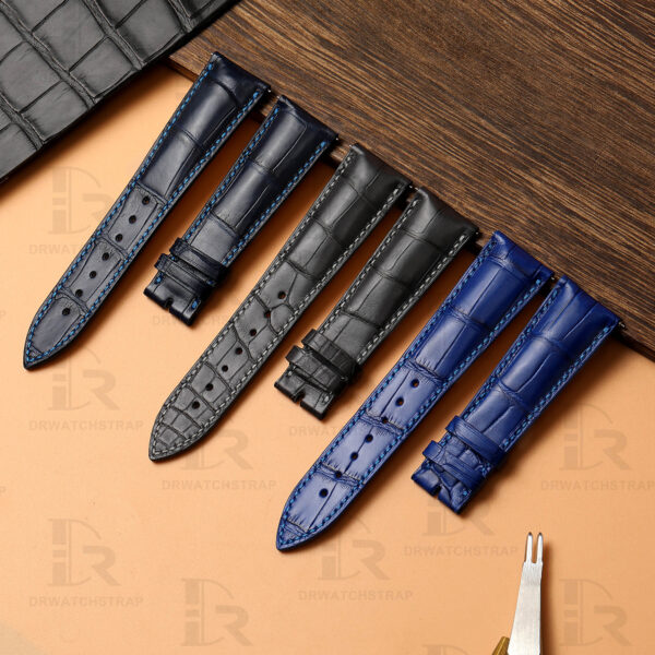 Buy custom Franck Muller Casablanca 8880 Dark Blue leather watchbands 22mm handmade for sale