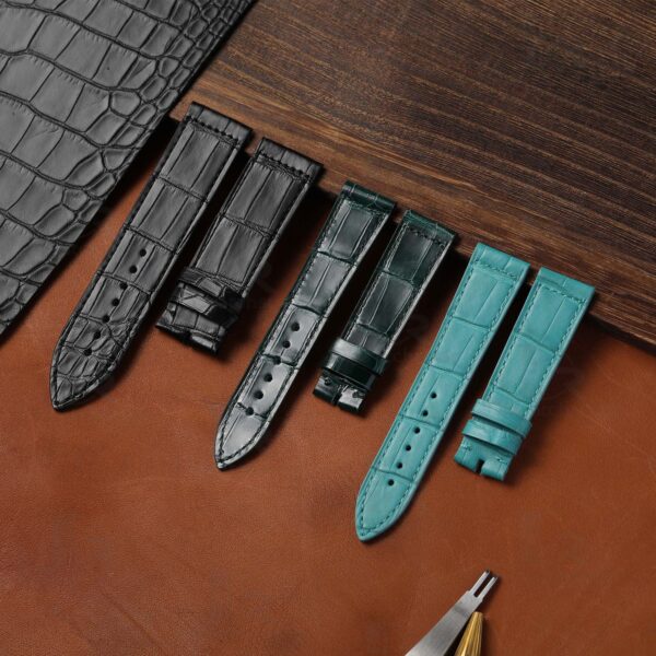Buy custom Franck Muller Dark green leather watch strap 22mm 24mm 26mm watchbands replacement for sale