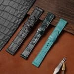 Handmade Replacement Strap for Franck Muller Casablanca 8880 black Alligator leather strap