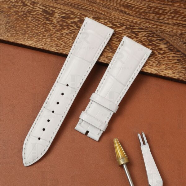Custom Franck Muller Casablanca 8880 White leather watchbands 22mm handmade for sale (3)