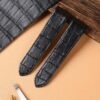 Custom black alligator leather watch bands for Cartier Santos 100 strap