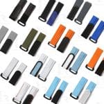 TUDOR Black Bay Chronograph watch with red velcro strap black stitching