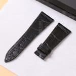 OEM leather strap for Franck Muller Double Mystery black alligator replacement watch band