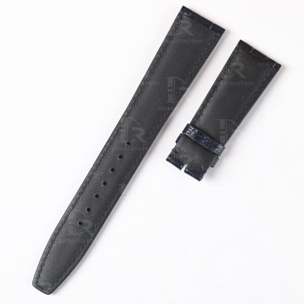 Buttom waterproof calfskin leahter - Best quality genuine blue alligator replacement blue leather strap and watch band for IWC Portofino Portugieser Chronograph watches online for sale at a low price - Custom OEM watchbands
