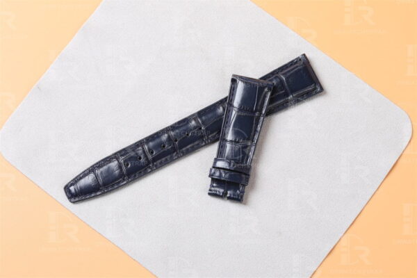 Best quality genuine blue alligator replacement blue leather strap and watch band for IWC Portofino Portugieser Chronograph watches online for sale at a low price - Custom OEM watchbands
