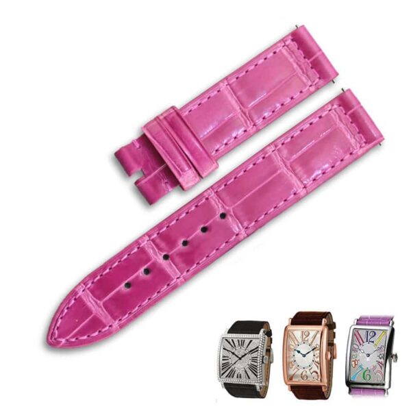 Replacement leather strap for Franck Muller Long Island watch band
