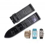 Custom handmade best quality grade A American crocodile 26mm Pink White leather alligator strap and watch band replacement fit for Franck Muller Master Square 6000 h SC DT luxury watches online - High-end leather straps 100% hand stitched for sale