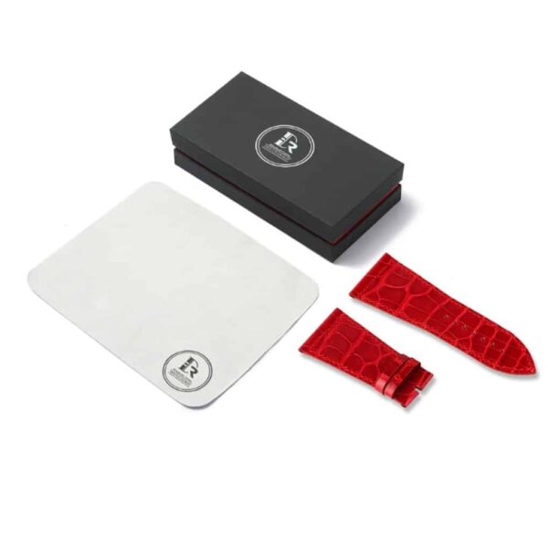 replacement alligator watch band fit for Franck Muller Master Square 6000K red leather strap - Customized