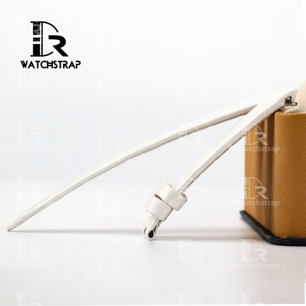 Replacement White leather band strap American Alligator fit for Corum Ti-Bridge Lady watch