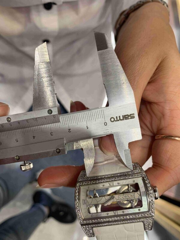 Handmade White leather strap fit for Corum Ti-Bridge Lady watch