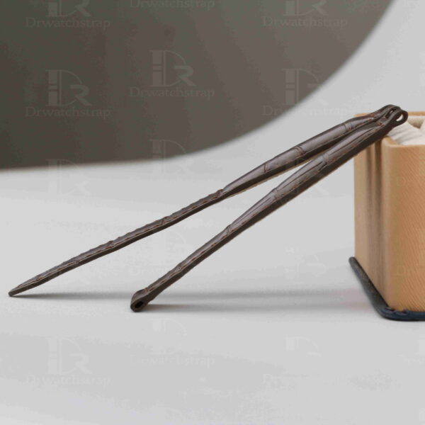 Custom genuine best quality OEM alligator brown leather strap and watch band replacement with single-folded for Cartier Pasha de men's and women's luxury watches - Shop the handmade crocodile grade A material watch straps & watch bands from DR Watchstrap online at a low price