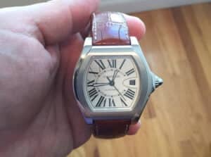 Cartier Roadster green alligator leather strap replacement watch band for sale (1)