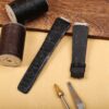 Best quality genuine custom black Richard Mille RM leather strap replacement and straps for RM 005 007 010 011 016 030 035 055 067 67-02 and more for sale - Shop OEM aftermarket watch bands a (