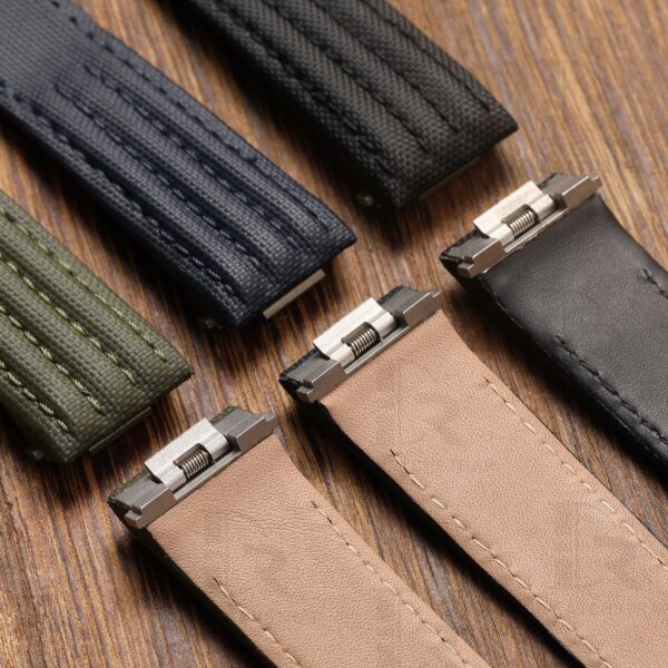 Buy Custom best quality black canvas nylon for Cartier Roadster 2510 xl Quickswitch handmade strap and watch band fabric replacement Chronograph Non Chronograph mens and womens 19mm 20mm watch (1)