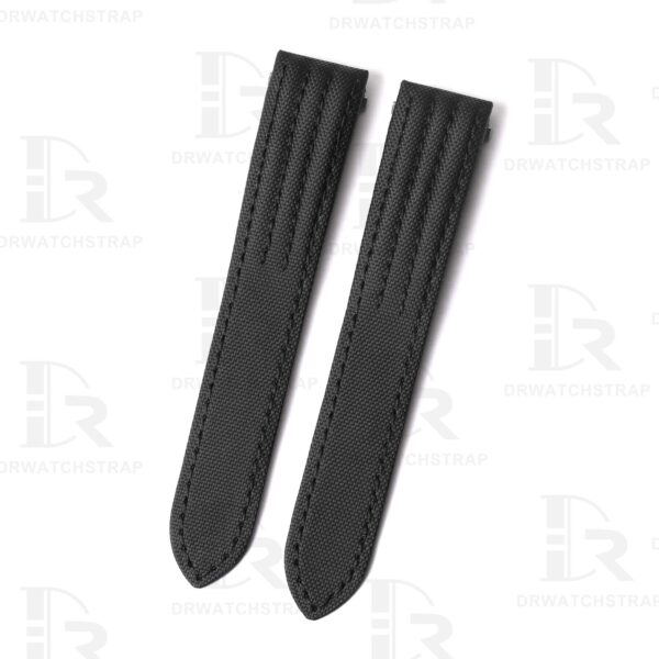 Buy Custom best quality black canvas nylon for Cartier Roadster 2510 xl Quickswitch handmade strap and watch band fabric replacement Chronograph Non Chronograph mens and womens 19mm 20mm watch (3)