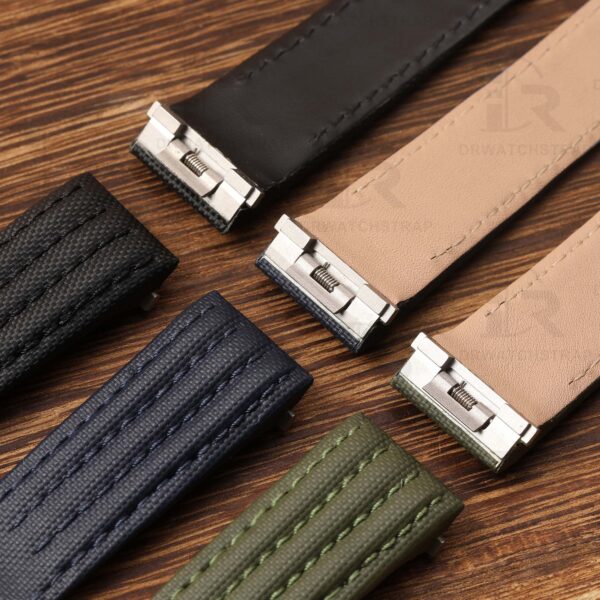 Buy Custom best quality black canvas nylon for Cartier Roadster 2510 xl Quickswitch handmade strap and watch band fabric replacement Chronograph Non Chronograph mens and womens 19mm 20mm watch (5)