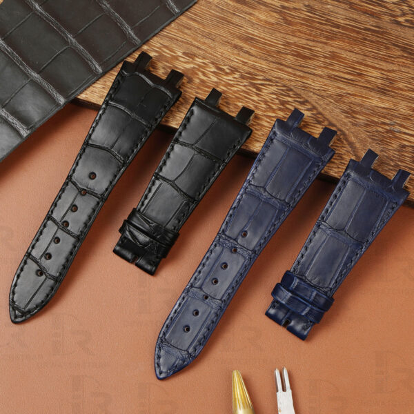 Buy custom Ulysse Nardin Executive Blue leather watch straps 30mm handmade for sale (3)