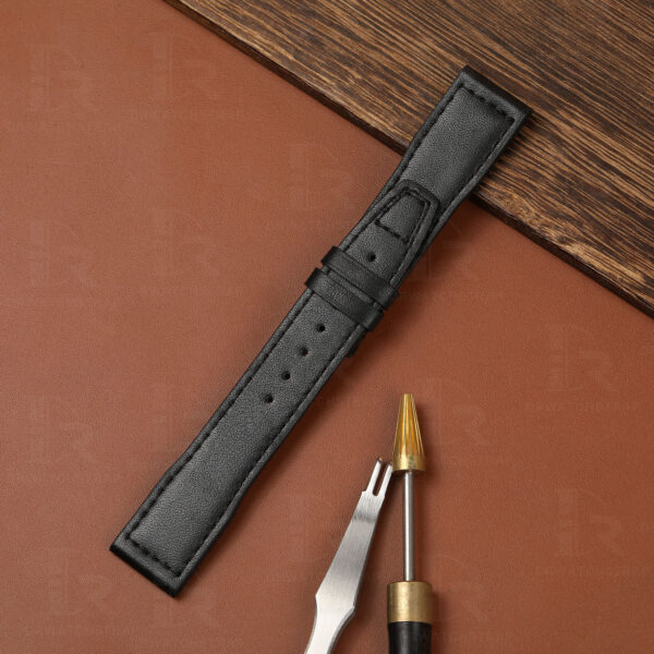 Custom Black replacement leather watch strap replacement for IWC Pilot Mark XVIII Chronograph