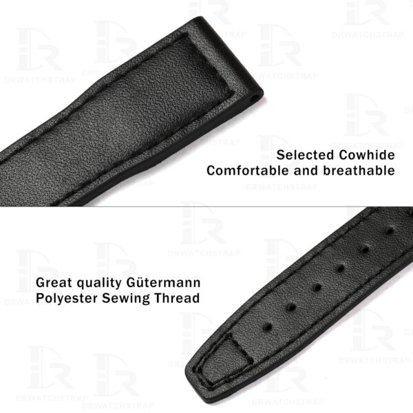 Custom Black replacement leather watch band & watch strap replacement for IWC Pilot Mark XVIII