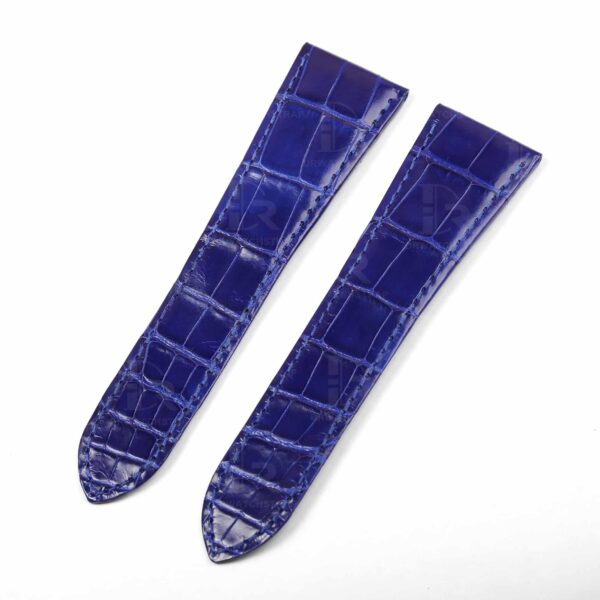 Custom replacement Blue alligator crocodile leather strap for Cartier Calibre Dive watch strap and watch band Custom replacement Blue alligator crocodile leather strap for Cartier Calibre Dive watch strap and watch band