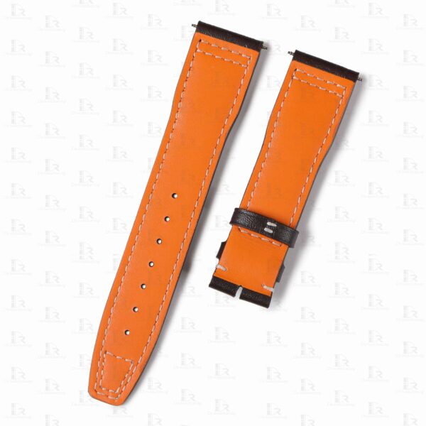 Handmade Santoni brown leather watch strap 21mm for IWC Pilot Spitfire Chronograph band