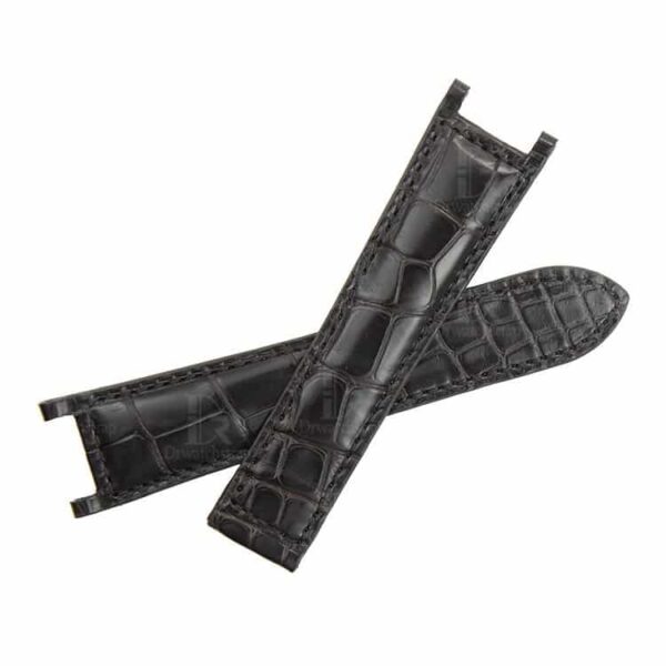 Custom genuine best quality OEM alligator black leather strap and watch band replacement with single-folded for Cartier Pasha de men's and women's luxury watches - Shop the handmade crocodile grade A material watch straps & watchbands from DR Watchstrap online at a low price