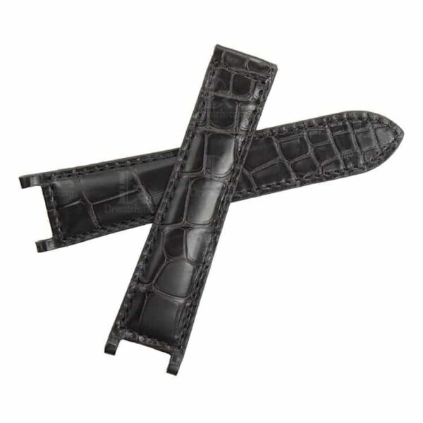 Custom genuine best quality OEM alligator black leather strap and watch band replacement with single-folded for Cartier Pasha de men's and women's luxury watches - Shop the handmade crocodile grade A material watch straps & watchbands from DR Watchstrap online at a low price