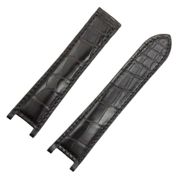 Custom genuine best quality OEM alligator black leather strap and watch band replacement with single-folded for Cartier Pasha de men's and women's luxury watches - Shop the handmade crocodile grade A material watch straps & watch bands from DR Watchstrap online at a low price