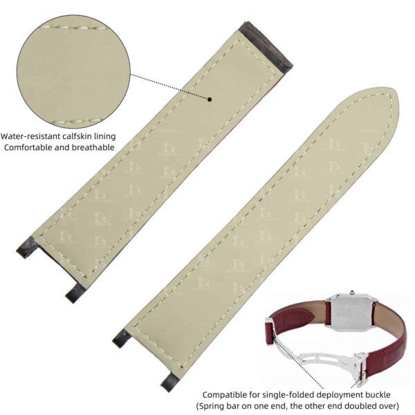 Custom genuine best quality OEM alligator black leather strap and watch band replacement with single-folded for Cartier Pasha de men's and women's luxury watches - Shop the handmade crocodile grade A material watch straps & watch bands from DR Watchstrap online at a low price