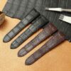 Replacement alligator leather watch strap for Cartier Calibre dive (2) Best quality OEM high-end replacement black brown alligator crocodile leather Cartier Calibre watch strap and watch band for Cartier Calibre dive watches online - Aftermarket leather watchbands for Cartier Calibre at a low price
