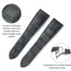 Replacement alligator leather watch strap for Cartier Calibre dive 2 Best quality OEM high-end replacement black alligator crocodile leather Cartier Calibre watch strap and watch band for Cartier Calibre dive watches online - Aftermarket leather watchbands for Cartier Calibre at a low price