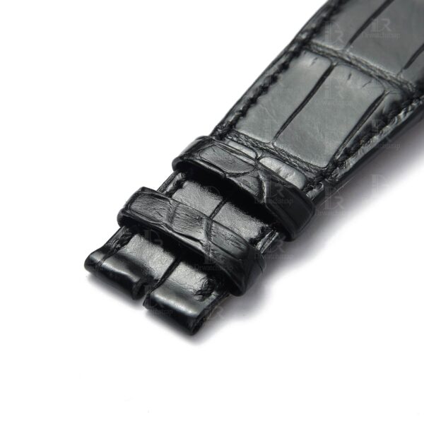 Replacement Black Alligator leather strap fit for Ulysse Nardin Executive
