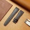 Handmade Santoni brown leather watch strap 21mm for IWC Pilot Spitfire Mark XVIII Chronograph watchband for sale