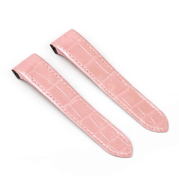 1607604306-Cartier-Santos-100-midsize-large-size-Replacement-leather-wristwatch-band-strap-bracelet-pink-America-Alligator-crocodile(1) Custom handmade best quality replacement Pink America Alligator crocodile leather Cartier Santos 100 watch straps and watch bands for Cartier Santos 100 Medium Large Chronograph XL size watches - OEM aftermarket high-end leather watchbandx and strap online at a low price