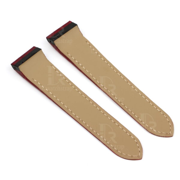 Custom handmade best quality replacement Red America Alligator Leather Cartier Santos 100 watch straps and watch bands Cartier Santos 100 Midsize Large Chronograph XL size watches - OEM aftermarket high-end leather watchbands online at a low price