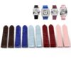 Custom handmade best quality replacement Red Blue Brown Ice Blue Black Pink America Alligator Leather Cartier Santos 100 watch straps and watch bands Cartier Santos 100 Midsize Large Chronograph XL size watches - OEM aftermarket high-end leather watch bands online at a low price