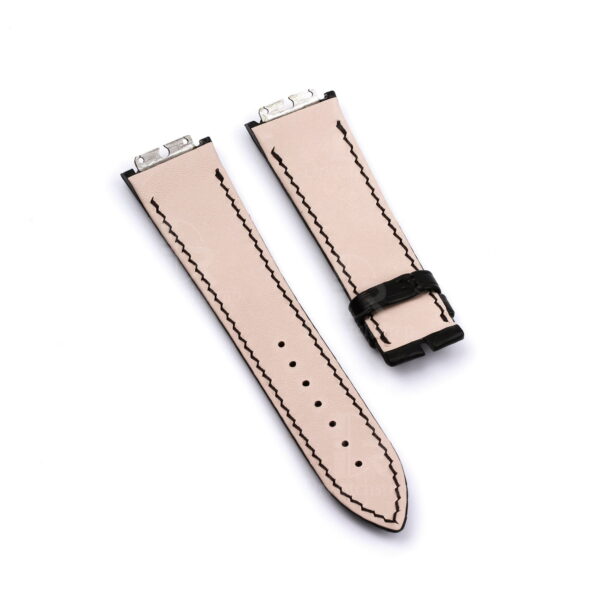 Replacement Black Leather watch band strap fit for Piaget Polo
